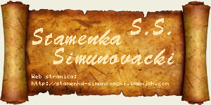 Stamenka Šimunovački vizit kartica